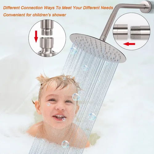 Vista 5 de Brazo de Extensión para Cabezal de Ducha, Extensor de Ducha con Salida de Agua - Reduce la Altura Existente, Extensión de Tubería de Ducha