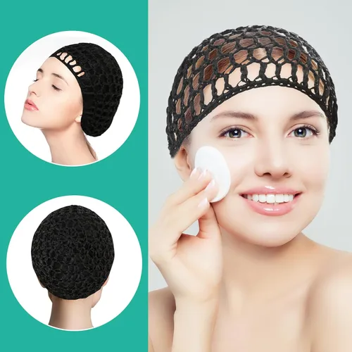 Vista 5 de DIVINA VITAE Red de pelo de ganchillo de malla para mujer, gorro de malla de punto y cubierta de red para el cabello, accesorio de cubierta de pelo