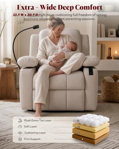 Vista 15 de Silla reclinable giratoria eléctrica con reposabrazos ajustables