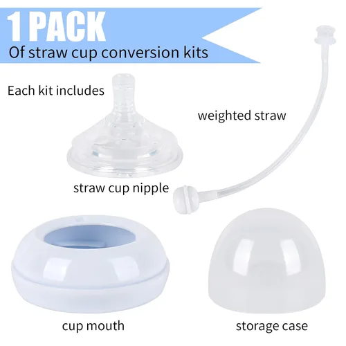 Vista 2 de Tapa para biberón compatible con biberón Philips Avent Baby Bottles Straw Lid, Baby Bottles Straw Cup Food-Grade Silicone