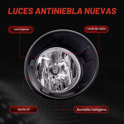 Vista 3 de Reemplazo de montaje de luz antiniebla para Chevy Camaro 2010 2011 2012 2013 con bombillas halógenas y bisel negro (lente transparente)