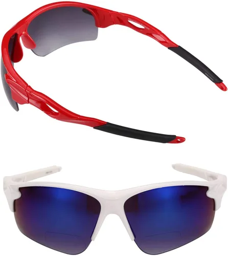 Vista 6 de Mass Vision 2 pares de lentes de sol deportivos de precisión 'The Athlete', ligeros, bifocales, unisex, con protección UV400
