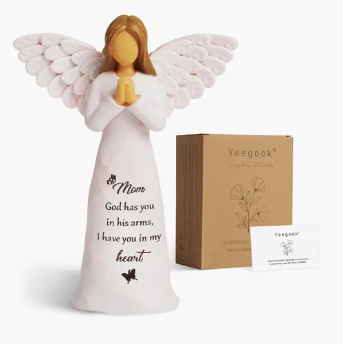 Vista 9 de Regalos de Simpatía para Pérdida de un Ser Querido, Figurina de Ángel Memorial de 15 cm Hecha a Mano, Regalos Conmemorativos para Pérdida de Mamá