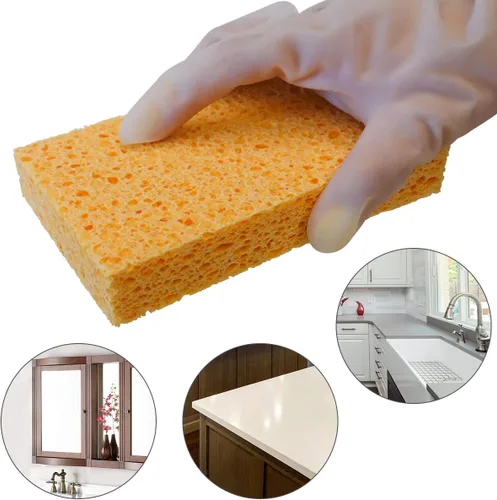 Vista 3 de 6 x 3.6 x 0.9 pulgadas JK SP-T22 esponja grande, esponjas de cocina, esponjas prácticas, esponjas de celulosa, esponja para lavar platos, esponja