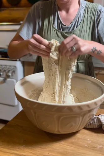 Vista 6 de Iniciador de masa madre orgánica "June" – Iniciador activo de masa madre deshidratada para hacer pan – Cultura patrimonial criada en granja de 5
