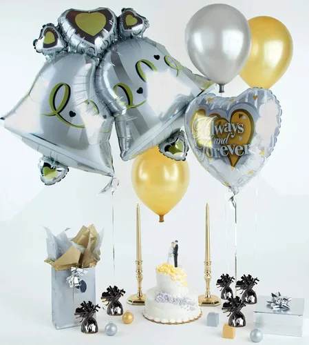 Vista 6 de Tanque de helio para globos en casa, 50 globos y cinta blanca, 12 pesos de globos negros, más herramienta de atar globos
