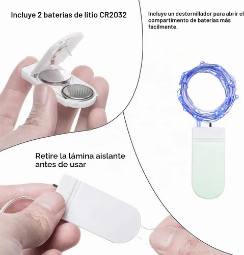 Vista 7 de Paquete de 12 luces de hadas que funcionan con pilas, 2,1 metros, 20 luces LED impermeables, cable plateado, efecto de luciérnagas y luna estrellada