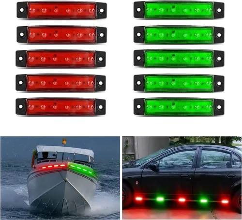 Vista 27 de Nilight 3 Inch Amber Oval LED Marker Lights 10PCS Clear Lens Side Clearance Lights 12V DC IP67 Waterproof Chrome Housing for Semi Truck Trailer RV