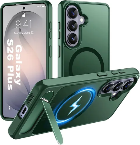 Vista 15 de Hualele - Funda magnética para Samsung Galaxy S24 Plus/S25 Plus con soporte de metal, [compatible con MagSafe]
