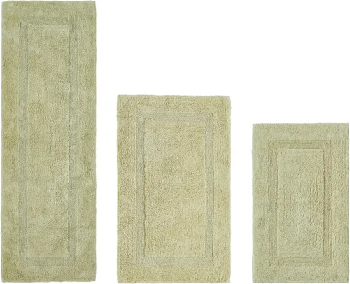 Vista 44 de Better Trends - Juego de 2 alfombras de baño 100% algodón, extra suaves, con borlas, de 17" x 24", alfombra de baño superabsorbente y reversible