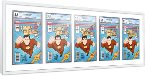 Vista 107 de Poster Palooza Marco de cómics con paspartú para 1 cómic de grado CGC, CBCS o PGX, marco de cómic de bronce para cómic de 8.125 x 13 pulgadas