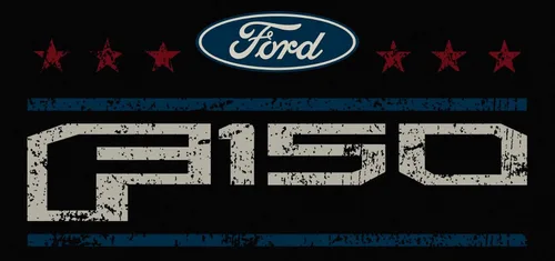 Vista 4 de JH DESIGN GROUP Camiseta Ford F150 Truck para hombre con bandera americana, color negro