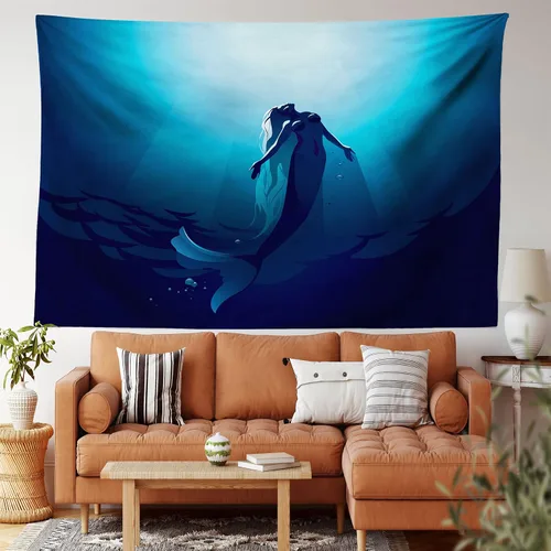 Vista 84 de Ambesonne Tapiz hippie, abrazo de hongos de ensueño y árbol de la vida místico y mandal verde, decoración de tela para colgar en la pared