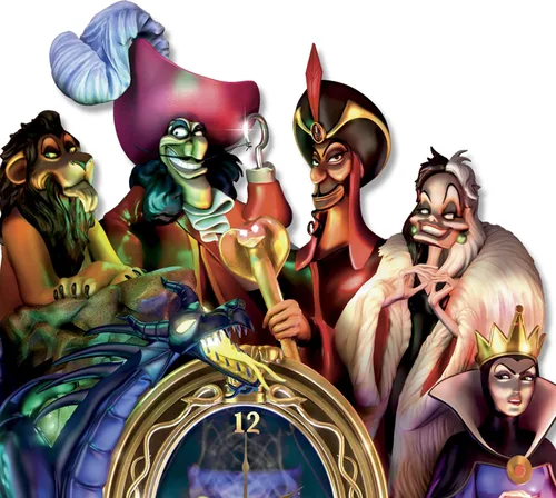 Vista 2 de The Bradford Exchange Disney Villains Timeless Treachery - Reloj de cuco musical con iluminación LED, edición limitada
