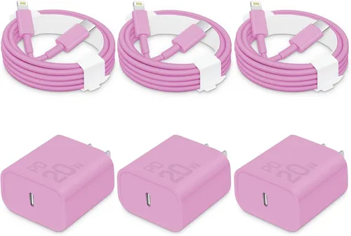 Vista 27 de CXX 20W Fast Charger for iPhone 14/13/12 [3-Pack, MFi Certified] Blue