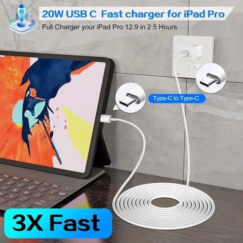 Vista 5 de Cargador para iPhone 17, 16, 15 Pro, carga rápida, bloque de cargador de teléfono USB C de 20 W, paquete de 2 cargadores rápidos de Apple iPhone