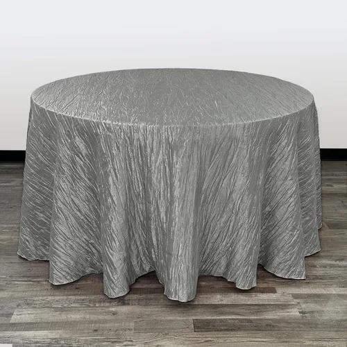 Vista 9 de YOUR CHAIR COVERS - Mantel redondo de 90 pulgadas con arrugas color rubor de tafetán – Elegante mantel brillante para bodas, fiestas y eventos