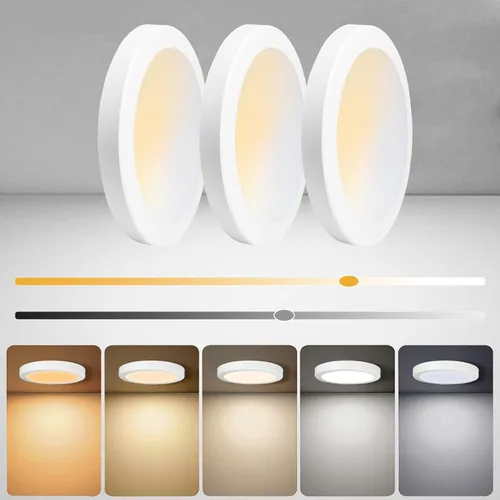 Vista 14 de Luces de Techo de 7 Pulgadas Montaje al Ras Ultra Delgadas 0.63'' de Grosor Redondas Planas Lámparas de Techo 5000K Luz de Día LED Luz de Techo