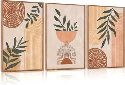 Vista 64 de CHDITB Juego de arte abstracto en lienzo enmarcado moderno para pared, ilustraciones contemporáneas para decoración del hogar, pintura de pared