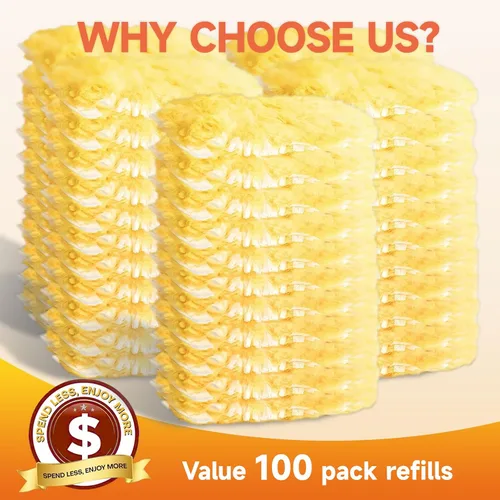 Vista 7 de Recambios de plumero compatibles con asas Swiffer, 100 unidades, 1 mango Heavy Duty Fluffy Microfiber,Disposable Dusting Pads for Cleaning Blinds