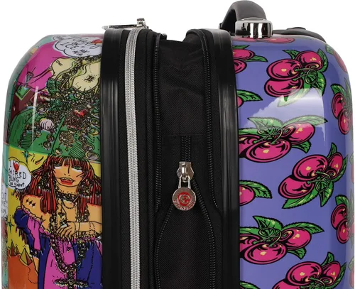 Vista 5 de Betsey Johnson Maleta rígida de equipaje de 3 piezas con ruedas giratorias (20 pulgadas, 26 pulgadas, 30 pulgadas) (talla única, puntal flamenco)..