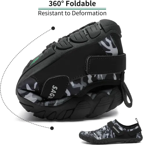 Vista 6 de SAGUARO Zapatos de agua para hombres y mujeres, zapatos de playa de secado rápido, sin caída, zapatos acuáticos para río, piscina, surf, kayak