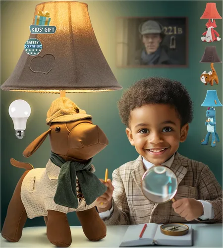 Vista 10 de Lámpara infantil de dinosaurio para dormitorio de niños, 27 pulgadas, lámpara de niños para habitación de niños, bonitos regalos de Navidad, regalos