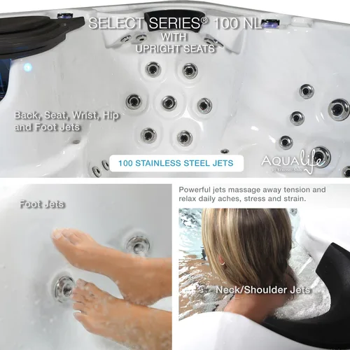 Vista 20 de Bañera de Hidromasaje AquaLife Serie Select® de 7 Personas con 100 Chorros de Acrílico, sin Asiento, con Ozonizador y Escalones
