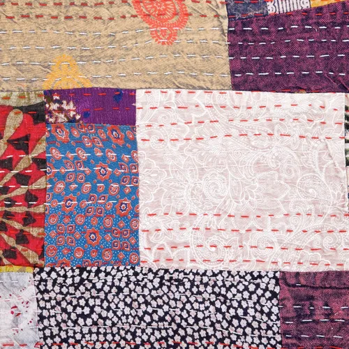 Vista 6 de Marubhumi Colchas hechas a mano tradicional de algodón puro con estampado de cachemira Kantha, funda de cama reversible con estampado de cachemira