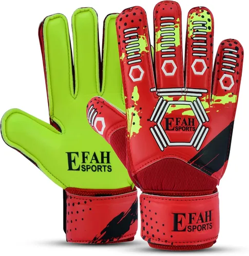 Vista 8 de Guantes de portero de fútbol para niños y jóvenes, guantes de portero de fútbol con palmas de agarre fuerte