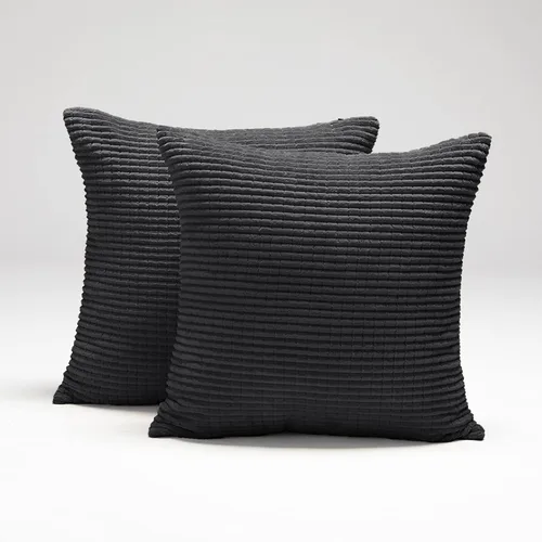 Vista 8 de Deconovo Fundas de Almohada Decorativas de Pana, Juego de 2 Fundas de Cojín Decorativas Suaves, Lavables a Máquina con Textura para Sofá, Sillón