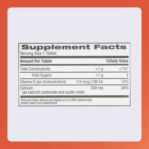 Vista 5 de Rugby - Tabletas masticables de calcio de 500 mg - Suplemento dietético