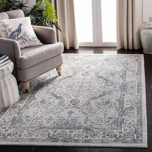 Vista 67 de SAFAVIEH - Colección Isabella, alfombra decorativa - 2'2" x 5', azul y crema, diseño oriental, no desprende pelusa y fácil cuidado, ideal para áreas