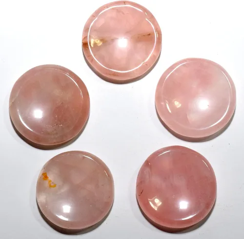 Vista 3 de 1.378 in Natural Rose Quartz Soportes para Esferas/Huevos Pulido Rosa Preocupación Piedra Cristal Mineral Piedra Espécimen - África (5PCS)