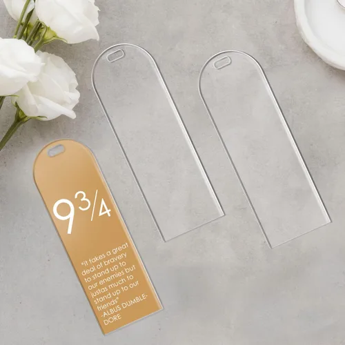 Vista 2 de UNIQOOO Marcapáginas acrílico transparente de 6 x 2 pulgadas, 20 piezas de 0.059 in de grosor, espacios en blanco acrílicos para bricolaje, marcador