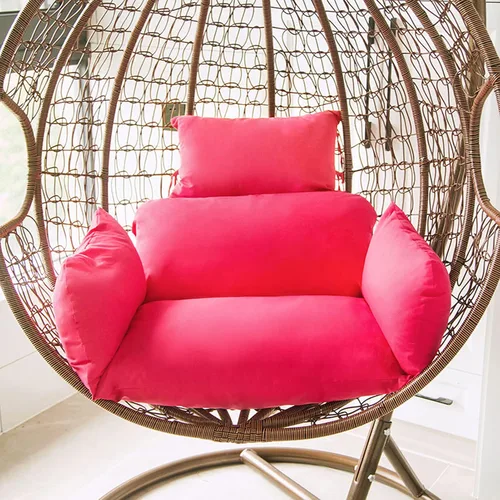 Vista 8 de HUHJYUGE Cojín para silla de columpio, cojín suave para silla colgante de patio con reposacabezas, lavable para colgar huevos colgantes, cojín