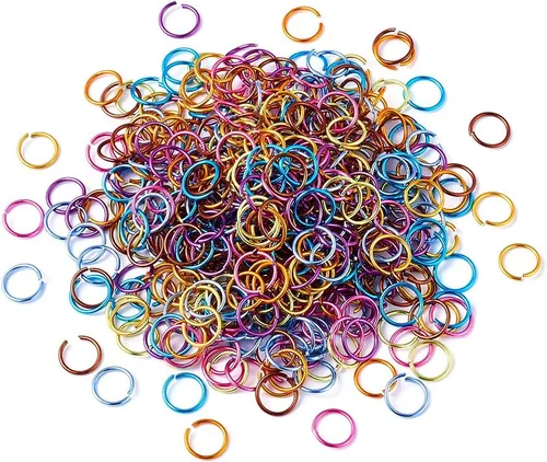 Vista 8 de KISSITTY 5050 anillos de aluminio de 0.236 pulgadas para manualidades, 10 colores, anillos abiertos, anillos de salto abiertos de 20 conectores
