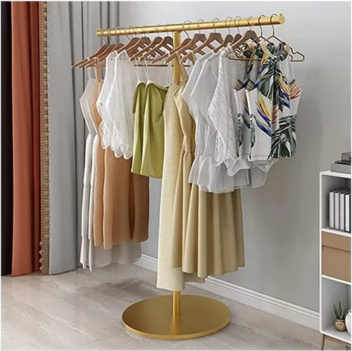 Vista 7 de GZHERVICES Soporte de exhibición de ropa para mujer, soporte de almacenamiento y exhibición de ropa en forma de T, perchero de metal resistente Negro