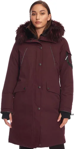 Vista 15 de ALPINE NORTH Laurentian - Chaqueta larga de plumón vegano para mujer con capucha de piel sintética