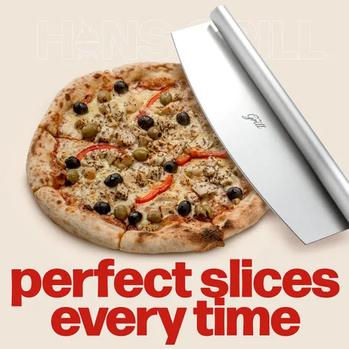 Vista 10 de Hans Grill Cuchilla basculante para cortador de pizza, acero inoxidable