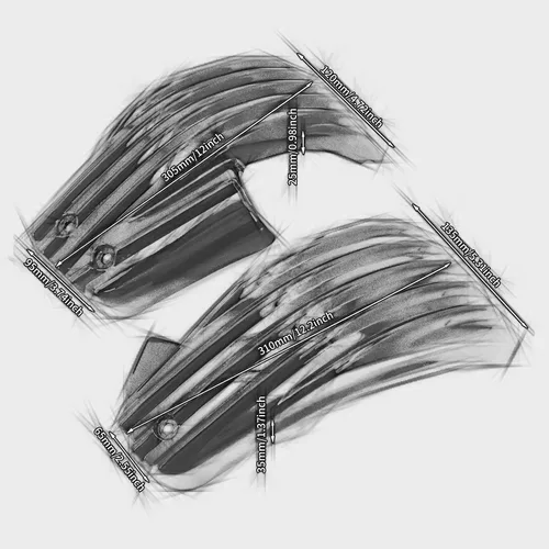 Vista 6 de Cubiertas de carenado lateral de batería izquierda y derecha para Harley M8 Softail Breakout Fat Boy FXBR FXBRS 2018-2023 Negro