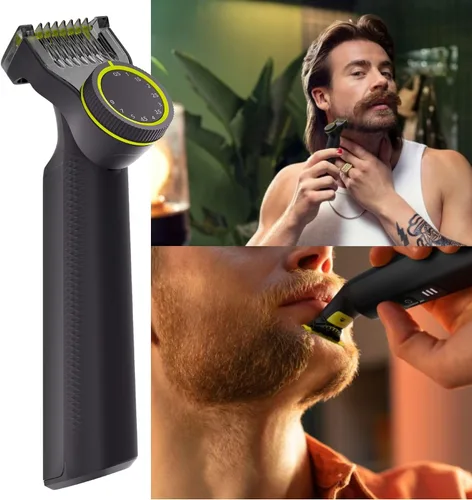 Vista 4 de PHILIPS OneBlade Pro Face + Body Hybrid Electric Trimmer & Shaver, recargable, peine de precisión ajustable de 14 longitudes, kit de cuerpo, hoja