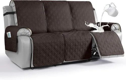 Vista 29 de VANSOFY Funda impermeable para sofá reclinable, lavable, funda para sofá reclinable de 1 pieza, protector de muebles con correas elásticas, bolsillo