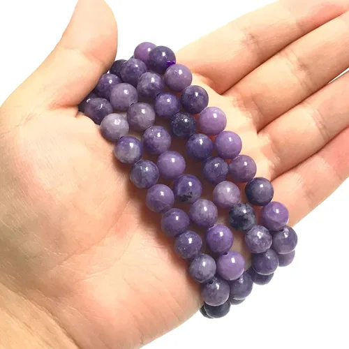 Vista 250 de Gem Avenue Handmade Round Bead Stretch Bracelet Unisex Natural Stone Beaded Jewelry for Men & Women, Elastic Wristband for Daily Wear