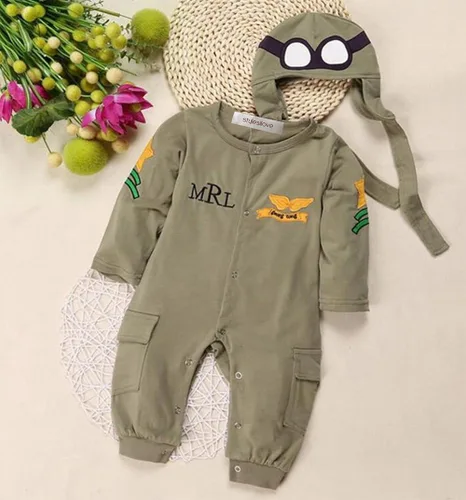 Vista 2 de stylesilove Mameluco y sombrero de 2 piezas de algodón para recién nacido niño y niño