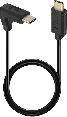 Vista 7 de Cable USB 3.1 tipo C de 3 pies y 10 Gbps, macho recto a macho izquierdo y recto macho USB C 4K @60Hz cable de monitor AV, carga de sincronización