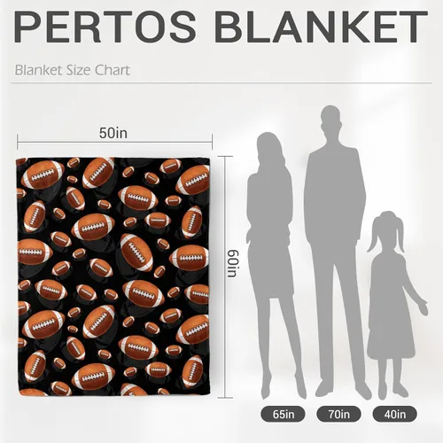 Vista 4 de Jekeno Manta de fútbol americano, regalos para niños, hijos, hombres, papá, marido, cumpleaños, Navidad, fiesta, decoración temática deportiva