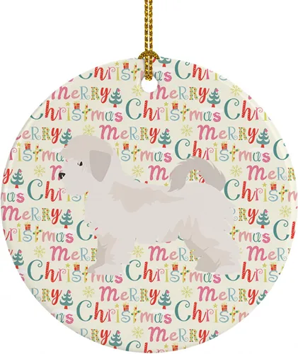Vista 10 de Caroline's Treasures Abyssinian Sand Terrier - Adorno de cerámica para colgar en el árbol de Navidad, para el hogar, Navidad, fiestas, regalo, 3