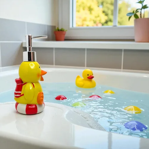 Vista 4 de Dispensador de Jabón con Forma de Pato Lindo para Fregadero de Cocina - Dispensador de Jabón para Niños para Decoración Linda de Baño - Regalo Ideal