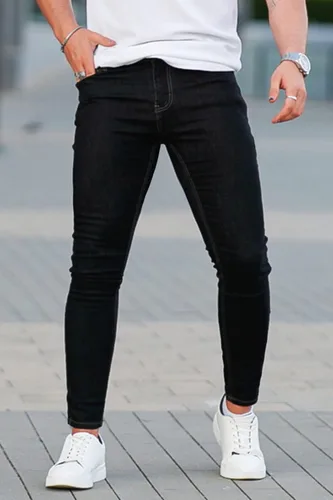 Vista 6 de Jeans Gingtto ajustados, desgastados, para hombre